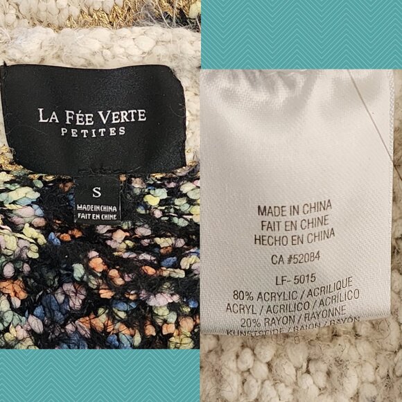 La Fee Verte Fuzzy Boucle Knit Confetti Stripe Sweater - Picture 4 of 4